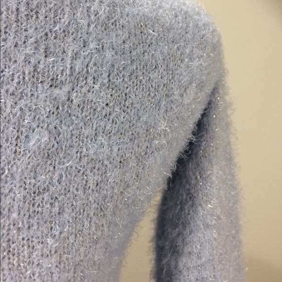 Brand new Ice blue fuzzy sweater w shine soft cozy - Picture 6 of 8